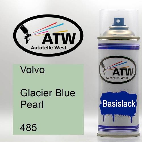 Volvo, Glacier Blue Pearl, 485: 400ml Sprühdose, von ATW Autoteile West.